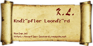 Knöpfler Leonárd névjegykártya