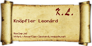 Knöpfler Leonárd névjegykártya