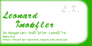 leonard knopfler business card